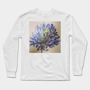 Agapanthus flower watercolour painting Long Sleeve T-Shirt